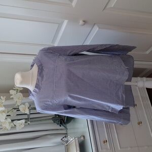 J.Crew Womens Blue/White Striped Cowl Neck High/Low Tunic Blouse‎ S-10